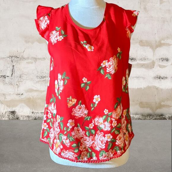 Twine & String NWT Women's Red Sleeveless Blouse - Size Small - Picture 1 of 5